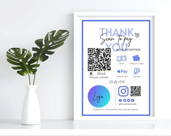 REVIEW Custom Scan to Pay Sign, QR Code, Salon, Business (Download)