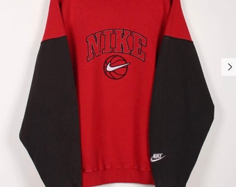 Nike vintage crewneck black red basketball 90s