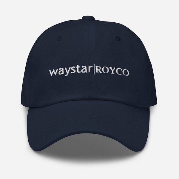 Waystar Royco logo baseball cap - Succession HBO iconic merch - Embroidered logo on navy hat - perfect for all the fans of the Roy family