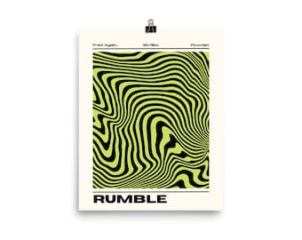 Fred Again.. Rumble Poster - Skrillex Flowdan - Wall Art Music Print - Boiler Room Funky Trippy Print - Fun Poster House Music EDM