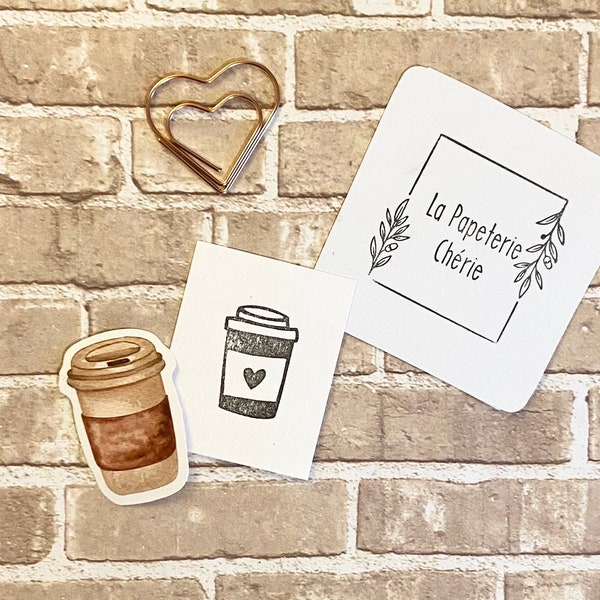 Coffee Stamps and Stickers Ephemera Grab Bag, 12 Pieces, Coffee themed Stationary for Scrapbooking, Junk Journals & Paper Crafts