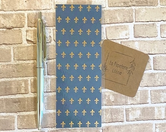 Quebec Fleur de Lys Bookmark, Handmade Laminated Double-sided Bookmark, Quebec Gift, Saint-Jean themed bookmark, Blue & Gold