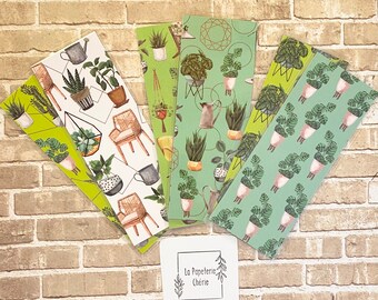 Plants Bookmarks, Handmade Laminated Double-sided Botanical Bookmarks, Indoor Plant Lover Gift!