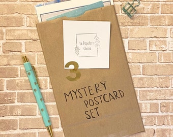 Mystery Postcard Set, Funny Animals, Boho Postcards, Vintage, Landscapes, Cities, Graphics, 3 Postcards Surprise Grab Bag