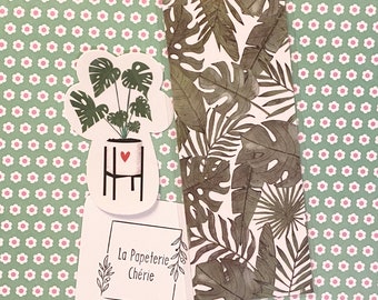 Monstera Gift Set: Laminated Bookmark & Waterproof Sticker