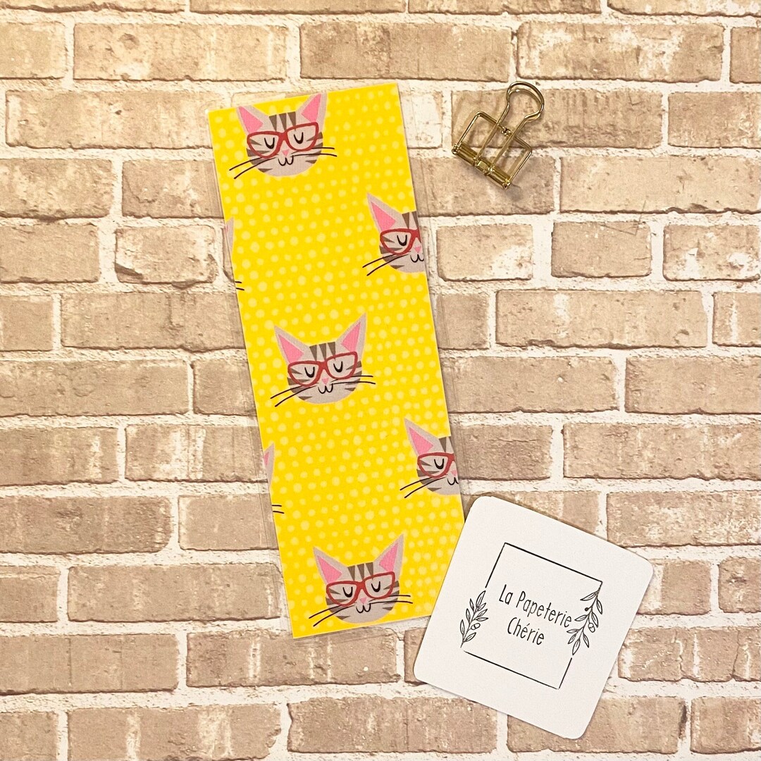 Cute Cat Bookmark, Handmade Laminated Doublesided Bookmark, Cat Lover
