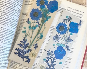 Real Wildflowers Botanical Bookmark, Pressed Flowers Handmade Laminated Bookmarks, Plant Lover Gift, Book lover gift, Real Dry Flowers