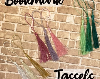 Bookmarks Tassels, Silky Tassel Add On, Black, White, Gold, Pink, Green, Red, Yellow, Purple