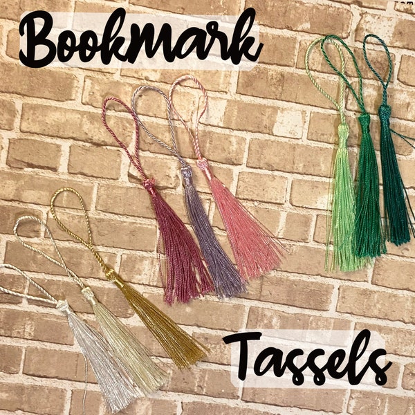 Bookmarks Tassels, Silky Tassel Add On, Black, White, Gold, Pink, Green, Red, Yellow, Purple