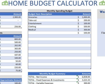Calculadora de presupuesto para el hogar