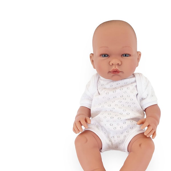 The doll Pablo with white body,  Pablo Asi Dolls, Beautiful Baby Doll, Baby Dolls Award Winner Designer!!! Soft Durable Vinyl Doll.