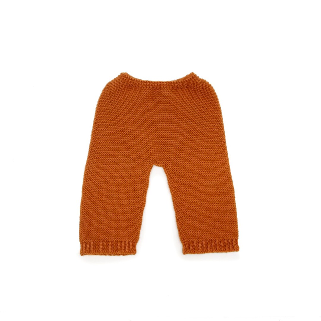 Warm Knit Trousers Rust, Kids Cozy Trouser, Children Casual Pants, Kids ...