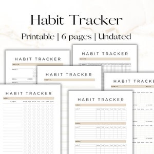 Habit Tracker | Undated Habit Tracker Planner Printable | GoodNotes
