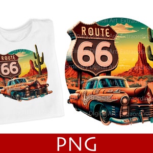 Route 66 Png, Classic Cars Sublimation, Car PNG files, Route 66 American pride png, Route 66 sublimation shirt design, route 66 clipart