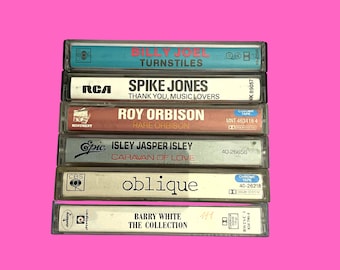 Vintage 80s cassette tape. Barry White, Billy Joel, Roy Orbison, Oblique... Tested.