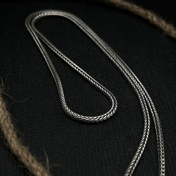 Viking Chain Necklace, 925k Sterling Silver, Unique Chain, Neckace For Man, Men's Jewelry, Oxidized Viking Chain, Valentines,Gifts For Him