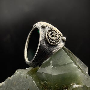 Handmade Agate Stone Sterling Silver Ring: Ayat al Kursi Signet image 5