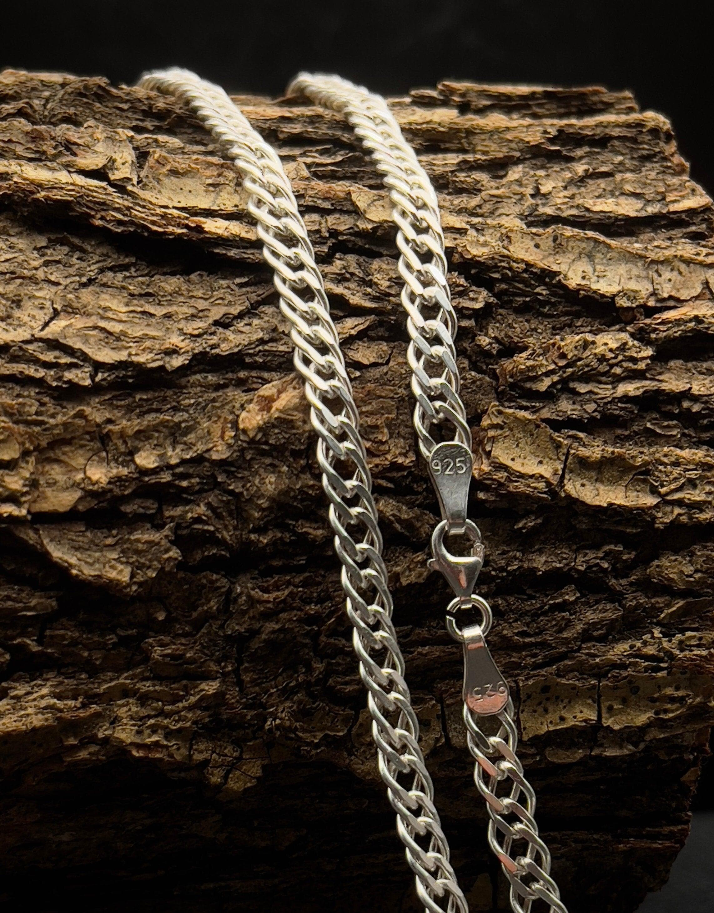 チャランボー Sterling Silver Rambo Chain Necklace: Double Link Woven Design - Etsy