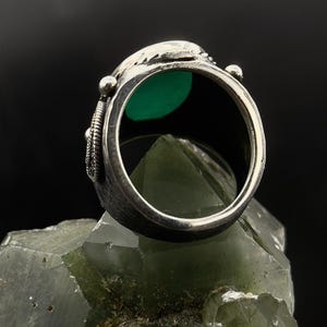 Handmade Agate Stone Sterling Silver Ring: Ayat al Kursi Signet image 6