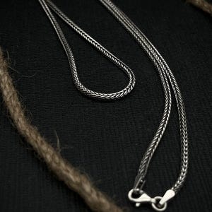 Oxidized Sterling Silver Viking Chain Necklace - Men's Jewelry