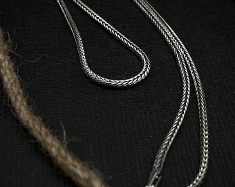 Oxidized Sterling Silver Viking Chain Necklace - Men's Jewelry