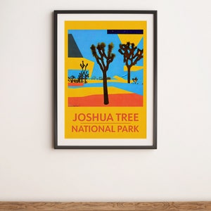 Joshua Tree National Park Poster, Joshua Tree National Park Wall Art, National Park Print, Retro Travel Poster, National Park Poster Art image 4