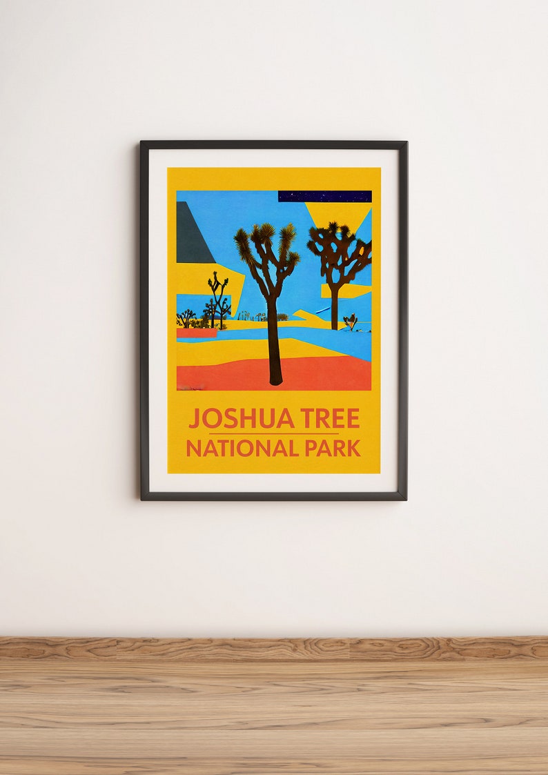 Joshua Tree National Park Poster, Joshua Tree National Park Wall Art, National Park Print, Retro Travel Poster, National Park Poster Art image 4