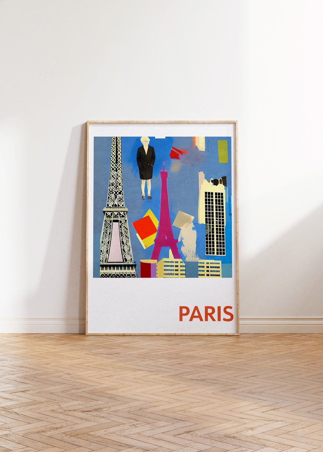 Paris Travel Poster Paris France Wall Art French Retro Travel Print