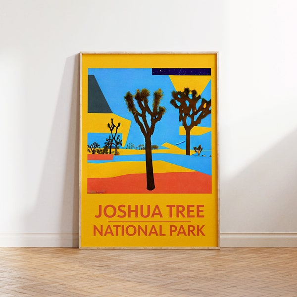 Joshua Tree National Park Poster, Joshua Tree National Park Wall Art, National Park Print, Retro Travel Poster, National Park Poster Art