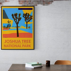 Joshua Tree National Park Poster, Joshua Tree National Park Wall Art, National Park Print, Retro Travel Poster, National Park Poster Art image 8