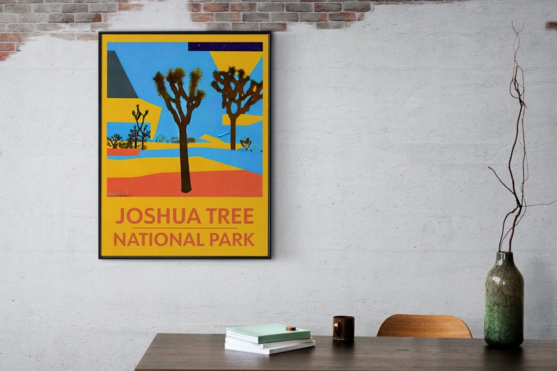 Joshua Tree National Park Poster, Joshua Tree National Park Wall Art, National Park Print, Retro Travel Poster, National Park Poster Art image 8