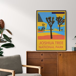 Joshua Tree National Park Poster, Joshua Tree National Park Wall Art, National Park Print, Retro Travel Poster, National Park Poster Art image 5