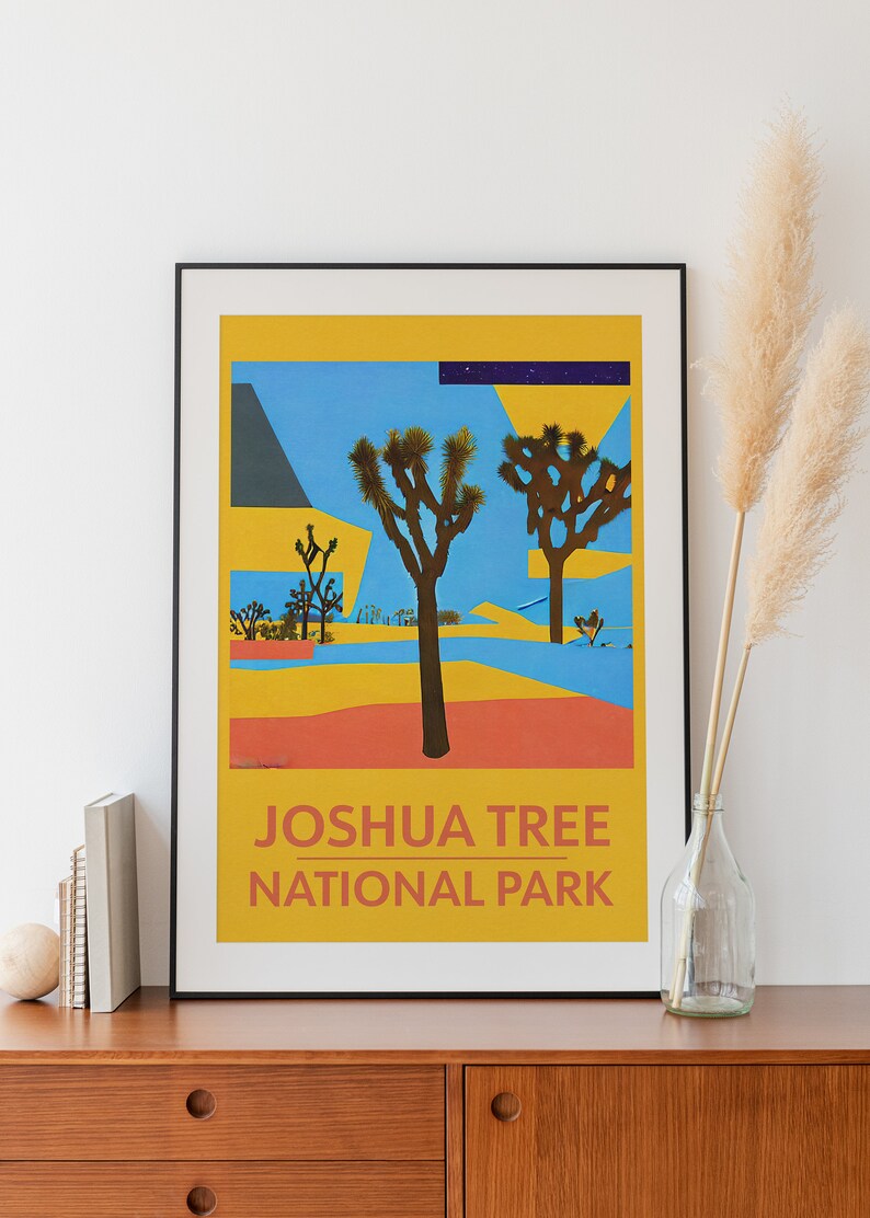 Joshua Tree National Park Poster, Joshua Tree National Park Wall Art, National Park Print, Retro Travel Poster, National Park Poster Art image 9