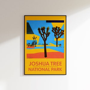 Joshua Tree National Park Poster, Joshua Tree National Park Wall Art, National Park Print, Retro Travel Poster, National Park Poster Art image 3