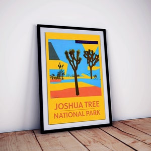 Joshua Tree National Park Poster, Joshua Tree National Park Wall Art, National Park Print, Retro Travel Poster, National Park Poster Art image 7