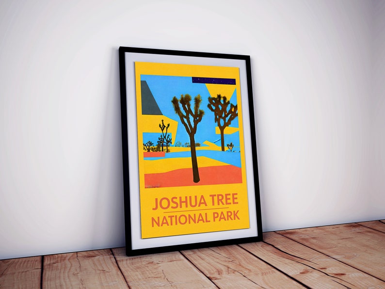 Joshua Tree National Park Poster, Joshua Tree National Park Wall Art, National Park Print, Retro Travel Poster, National Park Poster Art image 7