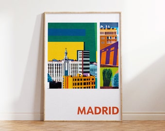 Madrid Travel Poster, Madrid Poster, Madrid Wall Art, Madrid Print, Madrid Art Print, Madrid Spain Print, Spain Wall Art, Spain Poster