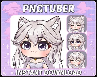 ちび猫娘Pngtuberモデル | 白髪