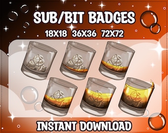 Whiskyglas Twitch Badges | Sub/Bit Emotes