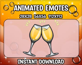 Animiertes Champagner Anstoßen Emote für Twitch, Discord, YouTube, Kick
