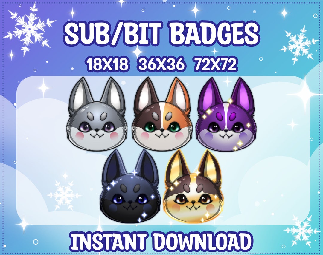 Cute Fox Sub / Bit Badges for Twitch | Discord | Youtube | Twitch ...