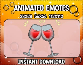 Animiertes Rotweinglas Emote für Twitch, Discord, YouTube, Kick