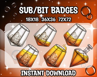 Whisky-Karaffe & Glas-Twitch-Abzeichen | Emotes für E-Mail-Abonnenten