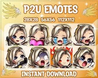 Overwatch 2 Mercy Emotes Bündel | Chibi Kawaii Wasserstrahl Pack