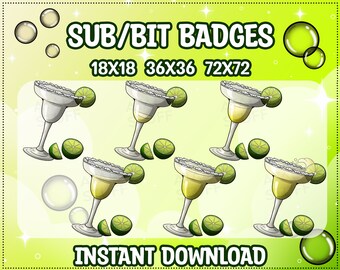 Margherita Cocktail Sub Badges für Twitch, Discord, YouTube
