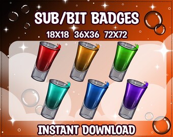 Rainbow Shots Glass Sub Abzeichen für Twitch, Discord, YouTube