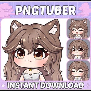 Cute Girl Pngtuber Model | Ready to use | Premade PNG tuber model | Chibi Catgirl model | Blonde hair