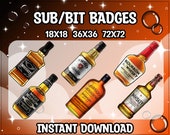 Whiskey Bottles Sub Badges for Twitch | Streaming Emotes