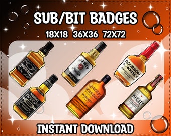 Whisky Flaschen Sub Badges für Twitch | Emotes verschenken