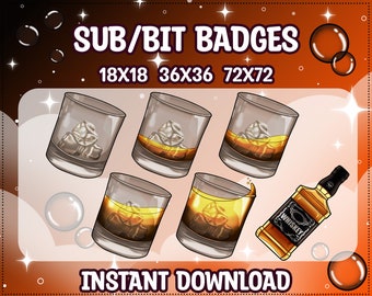 Whiskyglas Sub Badges für Twitch, Discord, YouTube